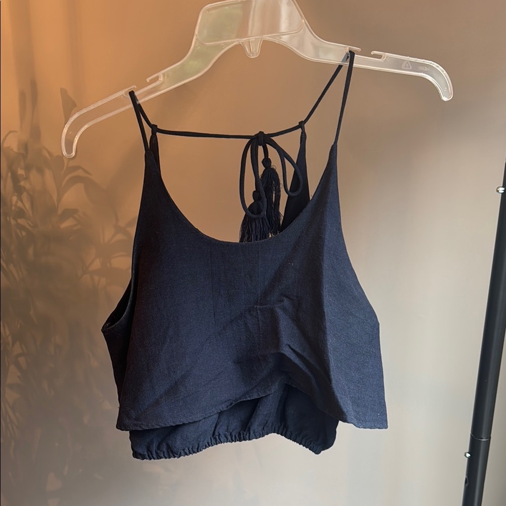 Elegant Dark Navy Sleeveless Top